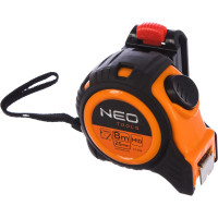 Рулетка NEO Tools стальная лента 8 м x 25 мм c автостопом 67-208