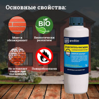 ОЧИСТИТЕЛЬ ФАСАДОВ Goodhim для удаления цемента, высолов и ржавчины - 1л Концентрат 1:5 12738