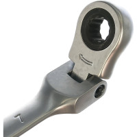 Комбинированный ключ трещоточный с шарниром 7мм AV Steel  AV-315207