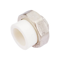 Комбинированная разъемная муфта (американка) PRO AQUA PP-R ВР белая d-25 мм 1/2" PA20012b