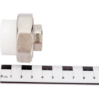 Комбинированная разъемная муфта (американка) PRO AQUA PP-R ВР белая d-25 мм 1/2" PA20012b