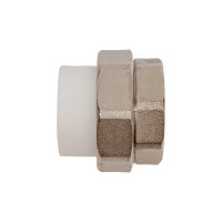 Комбинированная разъемная муфта (американка) PRO AQUA PP-R ВР белая d-32 мм 1 1/4" PA20019b