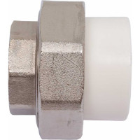 Комбинированная разъемная муфта (американка) PRO AQUA PP-R ВР белая d-25 мм 3/4" PA20014b