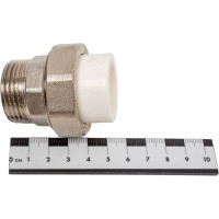 Комбинированная разъемная муфта (американка) PRO AQUA PP-R НР белая d-25 мм 1" PA21015b