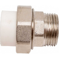 Комбинированная разъемная муфта (американка) PRO AQUA PP-R НР белая d-25 мм 1" PA21015b