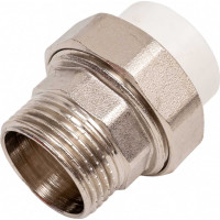 Комбинированная разъемная муфта (американка) PRO AQUA PP-R НР белая d-25 мм 1" PA21015b