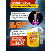 Антифриз желтый, G12++, 5 кг, -65С+132С, 043Z, готовый к применению AGA AGA043Z