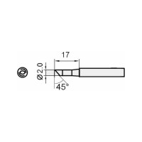 Жало скошенный цилиндр 2 мм для паяльных станций Pro'sKit 5SI-216N-2C 00302190