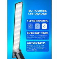 Настольный складной светильник FERON 10W, 4000K, 100-240V, черный, DE1725 29860