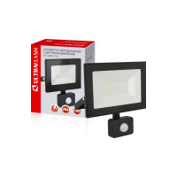 Прожектор Ultraflash LFL-3002S C02 черный LED с датчиком 230В, 6500К 13330