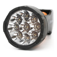 Фонарь Ultraflash LED3816 (аккум 220В, черный/желтый, 9 LED, SLA, пласт, склад. вилка коробка) 10794