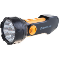 Фонарь Ultraflash LED3816 (аккум 220В, черный/желтый, 9 LED, SLA, пласт, склад. вилка коробка) 10794