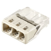 Монтажная клемма STEKKER 3-проводная для 1-жильного проводника, LD2273-202 (5 штук в упаковке) 32413