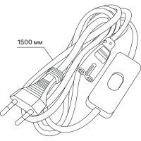 Шнур питания с выключателем для светодиодного линейного светильника REV T5 Line 1,5 м блистер 28948 7