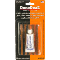 Клей-активатор и полоски сырой резины для ремонта бескамерных шин Done Deal DD0348