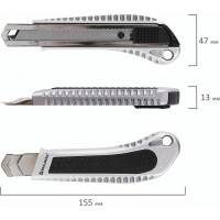 Нож 18 мм, металлический корпус, автофиксатор, блистер BRAUBERG 235401