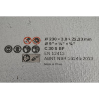 Круг отрезной Standard по камню (230x3х22.2 мм) Bosch 2608603180