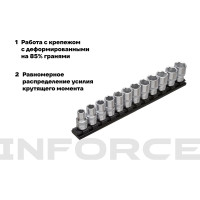 Набор торцевых безударных головок Inforce (12 шт; 10-22 мм; 1/2") 11-01-259