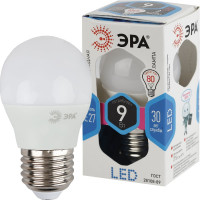 Светодиодная лампа ЭРА LED P45-9W-840-E27 диод, шар, нейтр Б0029044