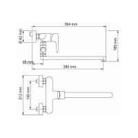Смеситель для ванны с длинным изливом WasserKraft Фильс (Vils) 5602L