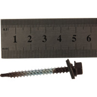 Кровельный саморез Качественный КРЕПЕЖ коричневый 4,8\51 RAL 8017 55 шт 0300121 КЧ