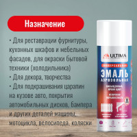 Аэрозольная краска ULTIMA RAL 9003 белый матовый, универсальная 520 мл ULT003