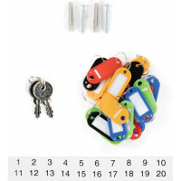 Шкафчик на 20 ключей BRAUBERG 200х160х80 мм, с замком, +20 брелоков, серый 290337