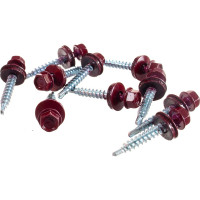 Кровельный саморез ГОСКРЕП 4.8х35 RAL 3005 винно-красный, 60 шт. 2-0017390