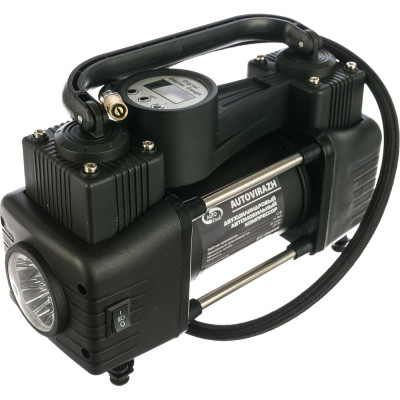 Двухцилиндровый компрессор AUTOVIRAZH 95 л/мин с цифровым манометром и функцией автостоп AV-010999