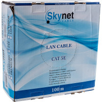Кабель SkyNet Light UTP indoor 4x2x0,46, медный, FLUKE TEST, кат.5e, однож., 100 м, box, серый CSL-UTP-4-CU/100