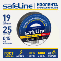 Изолента Safeline ПВХ 19мм х 25м черный 9372