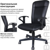 Компьютерное офисное кресло BRABIX Optima MG-370, с подлокотниками, эко кожа, ткань 531580