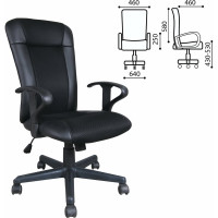 Компьютерное офисное кресло BRABIX Optima MG-370, с подлокотниками, эко кожа, ткань 531580