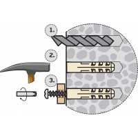 Нейлоновый дюбель ЕВРОПАРТНЕР PND-8L 8х65 mm удлиненный, 100 шт 86473