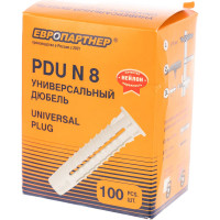 Универсальный нейлоновый дюбель ЕВРОПАРТНЕР PDU N 8х40mm, 100шт 87314