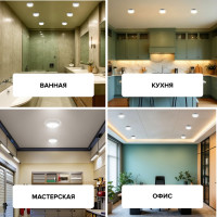 Светильник светодиодный Wolta ЖКХ LED 20Вт, 4000K Дневной свет, IP40, потолочный, настенный DBO01-20-4K