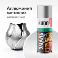 Эмаль яркий металлик универсальная быстросохнущая KUDO REFLECTIVE FINISH алюминий KU-1025