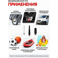 Металлический компрессор 45л/мин в прикуриватель Hi-tech Сумка, 7атм SKYWAY БУРАН-02 S02001004