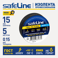 Изолента Safeline Auto МИНИ ролик 15/5 черный 22898