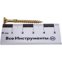 Шуруп Rusconnect CS 04040 с/нарез. д/дерева, потай, 4х40, 500 шт. Желтый цинк 310440
