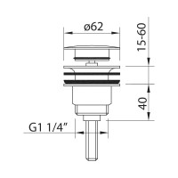 Донный клапан CLEVER QUICK-CLAC LEO 1-1/4" матовый белый 60701