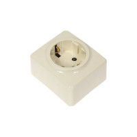 Розетка ЭРА 11-2204-02 2P E Schuko со шторками, 16A-250В, IP20, ОУ, Эксперт, сл.кость Б0020689
