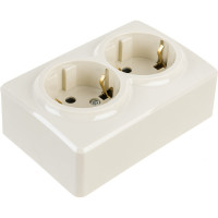 Розетка ЭРА 11-2205-02 2х2P E Schuko, 16A-250В, IP20, ОУ, Эксперт, сл.кость Б0020692