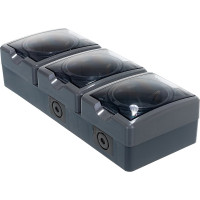 Розетка ЭРА 11-2406-03 3х2P E IP54, шторки, 16A-250В, ОУ, серый Б0020723