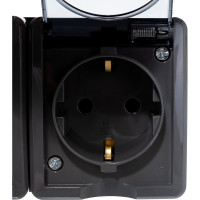 Розетка ЭРА 11-2406-03 3х2P E IP54, шторки, 16A-250В, ОУ, серый Б0020723