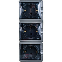 Розетка ЭРА 11-2406-03 3х2P E IP54, шторки, 16A-250В, ОУ, серый Б0020723