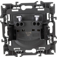 Розетка ЭРА 12-2105-06 2P, 16A-250В, IP20, 12, чёрный Б0018259