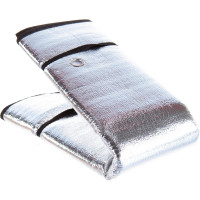 Солнцезащитная шторка на лобовое стекло 130 х 60 см SILVER односторонняя фольга DolleX SD-011