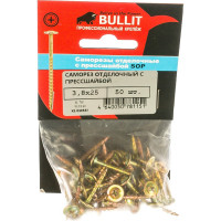 Отделочный саморез BULLIT с прессшайбой 3,8х25 50 шт. 14-0017110