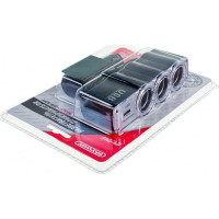 Разветвитель прикуривателя 3 гнезда + USB SKYWAY черный, предохранитель 5А, USB 1A S02301007